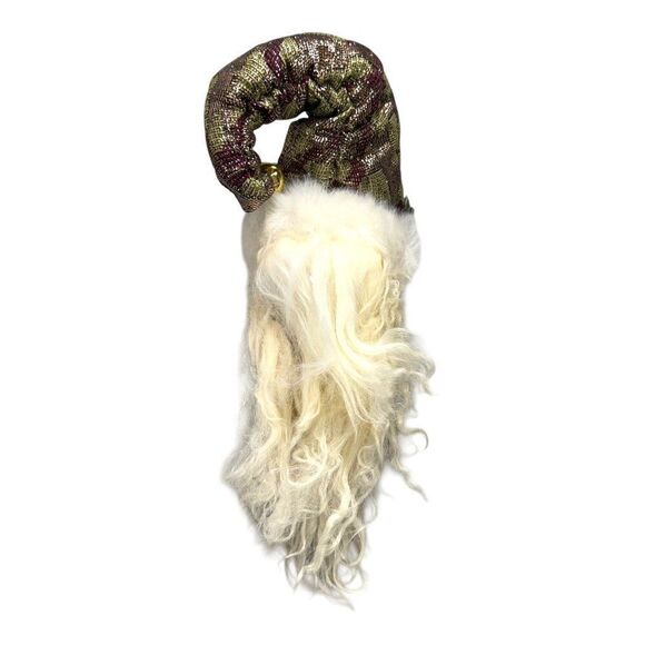 Set Of 3 Santa Claus Head Christmas Ornaments Vintage Long Beards & Festive Hats - Picture 8 of 16